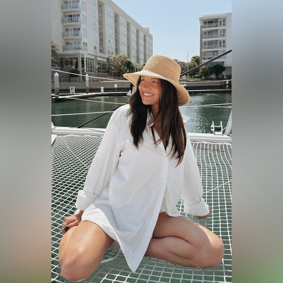 SHOW ME YOUR MUMU Banks Button Down Shirt In White Poplin - Picture 6 of 12